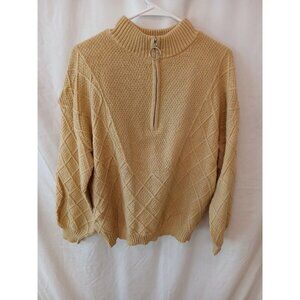 Cozy Knit Pullover Sweater & Shorts Set With Half-Zip